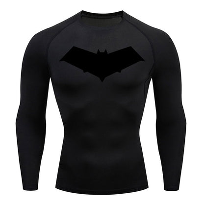 Red Hooded Vigilante Long Sleeve Compression Shirt