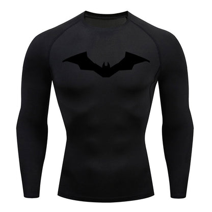 Pattinson Dark Knight Long Sleeve Compression Shirt