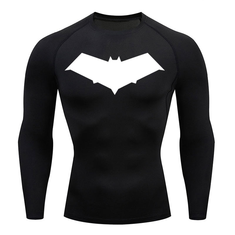 Red Hooded Vigilante Long Sleeve Compression Shirt