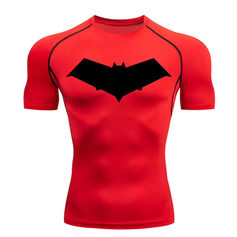 Red Hooded Vigilante Long Sleeve Compression Shirt