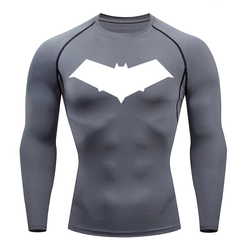 Red Hooded Vigilante Long Sleeve Compression Shirt