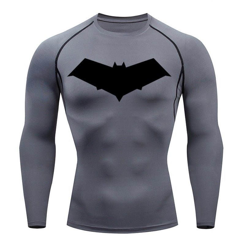 Red Hooded Vigilante Long Sleeve Compression Shirt