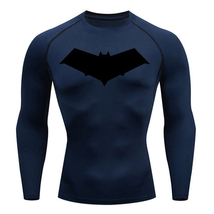 Red Hooded Vigilante Long Sleeve Compression Shirt