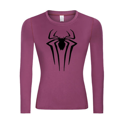 Web-Slinging Woman's Long Sleeve Compression Shirt